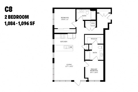 Two Bedroom C8 1084 -1096 SF - The Ballard Independent
